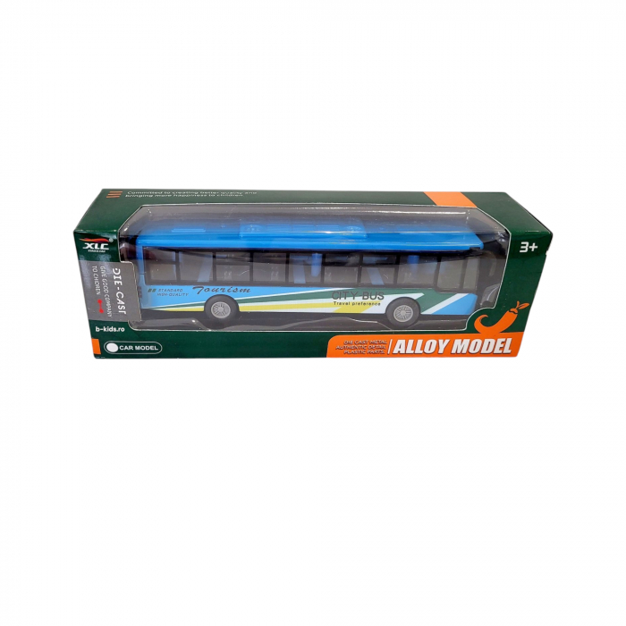 Jucarie masinuta autobuz din metal, 15 cm [7]