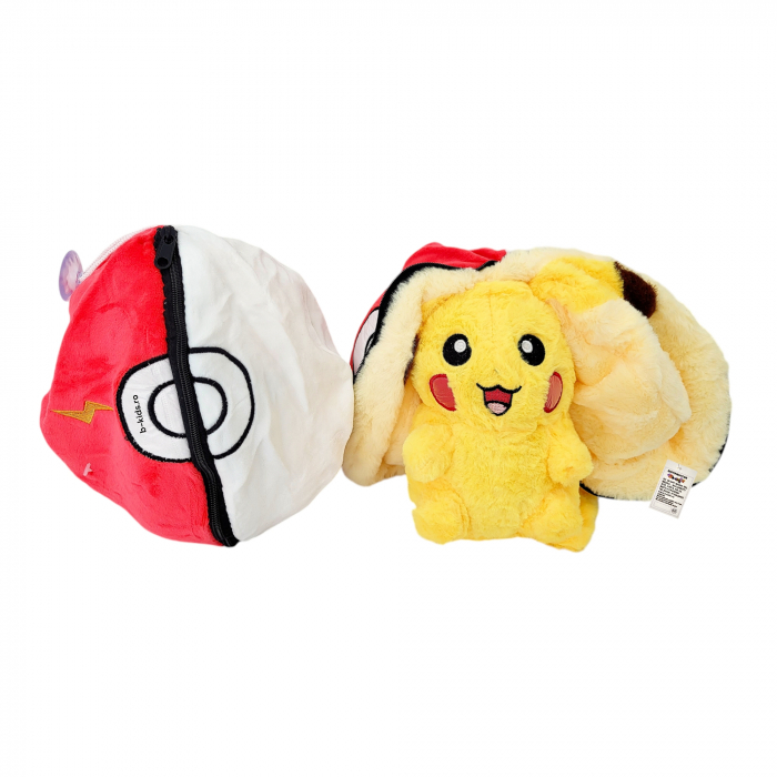 Jucarie Pokemon de plus 2 in 1, se transforma in bila, rosie, 20 cm [2]