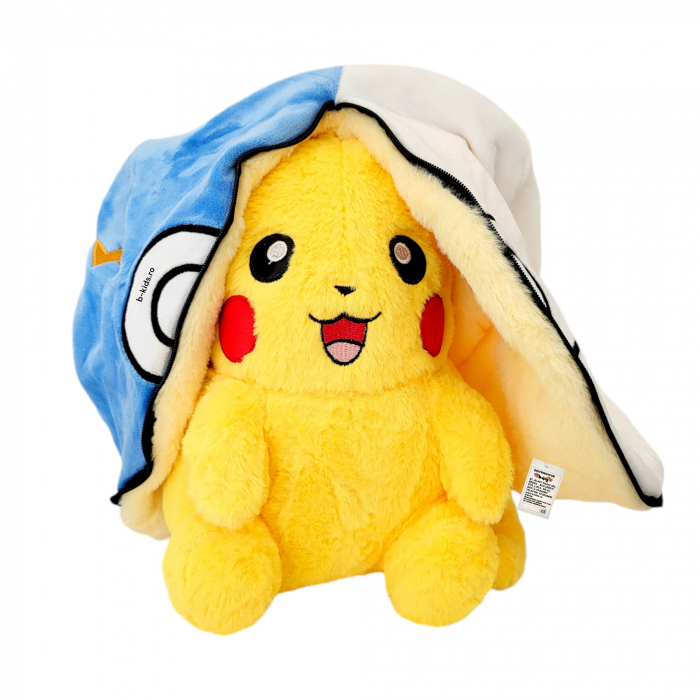 Jucarie Pokemon de plus 2 in 1, se transforma in bila, albastra, 25 cm [1]