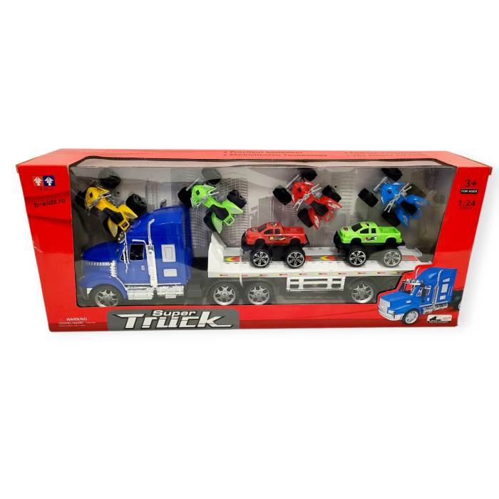Jucarie Tir Trailer mare - Super Truck cu Vehicule Off-Road și ATV-uri [2]