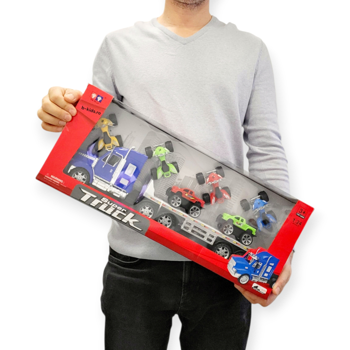 Jucarie Tir Trailer mare - Super Truck cu Vehicule Off-Road și ATV-uri [3]