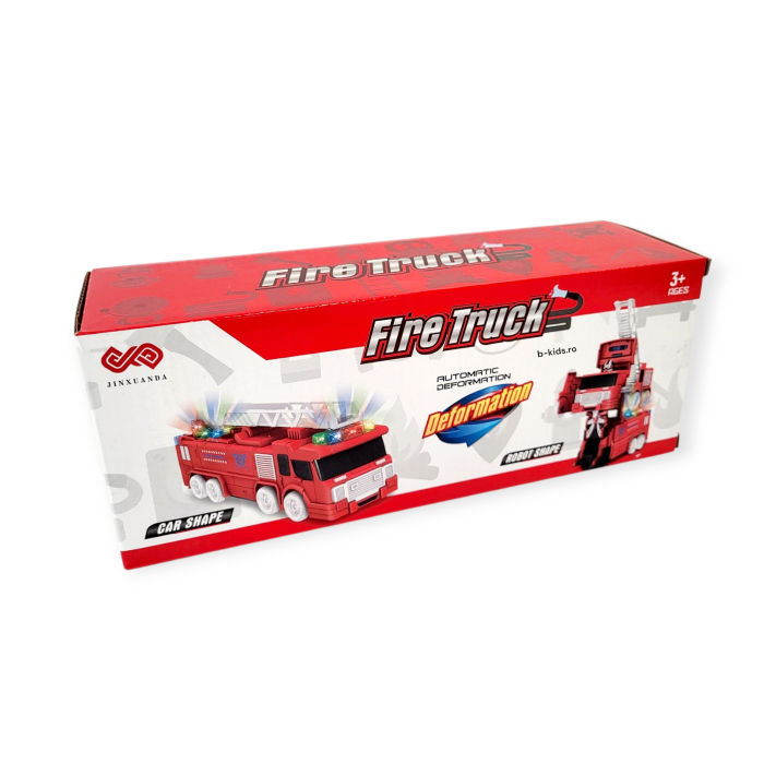 Masina interventii pompieri cu scara Transformers in robot, cu sunete si lumini, 2 in 1 [6]