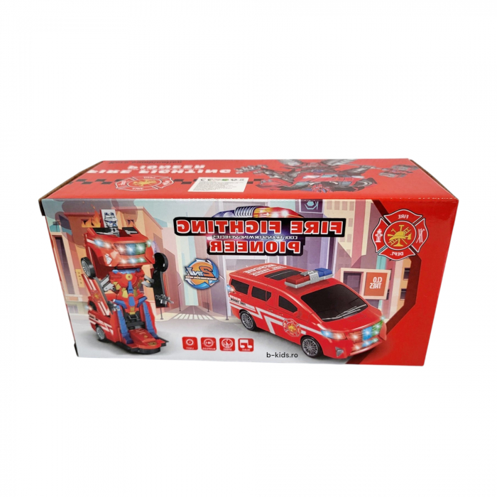 Masina interventii pompieri Transformers in robot, cu sunete si lumini, 2 in 1 [2]