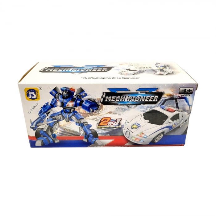 Masina Politie Transformers in robot, cu sunete si lumini, 2 in 1 [5]