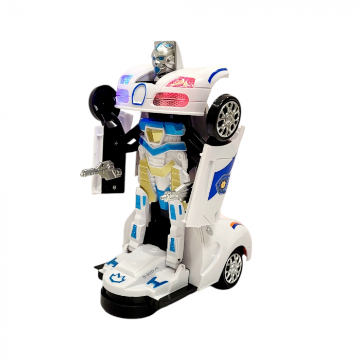Masina Politie Transformers in robot, cu sunete si lumini, 2 in 1 [4]