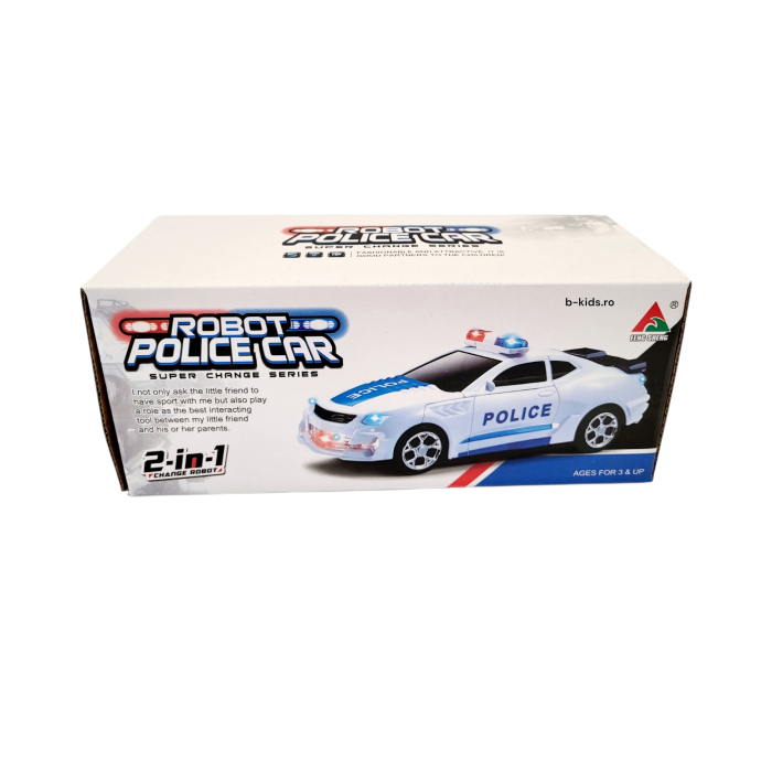 Masina Politie Transformers in robot, cu sunete si lumini, 2 in 1 , Police Car [4]