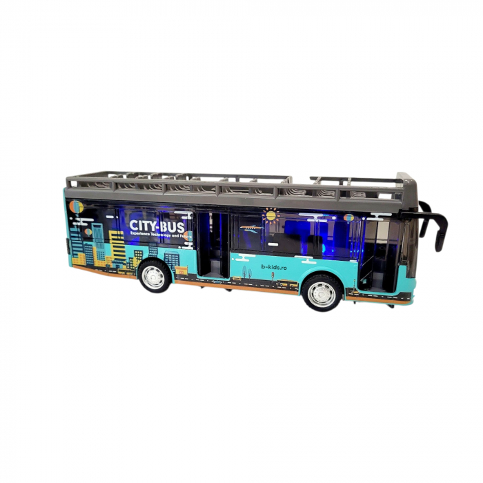 Mașinuță Autobuz Metal – Cu Sunete, Lumină și Uși Care Se Deschid [1]
