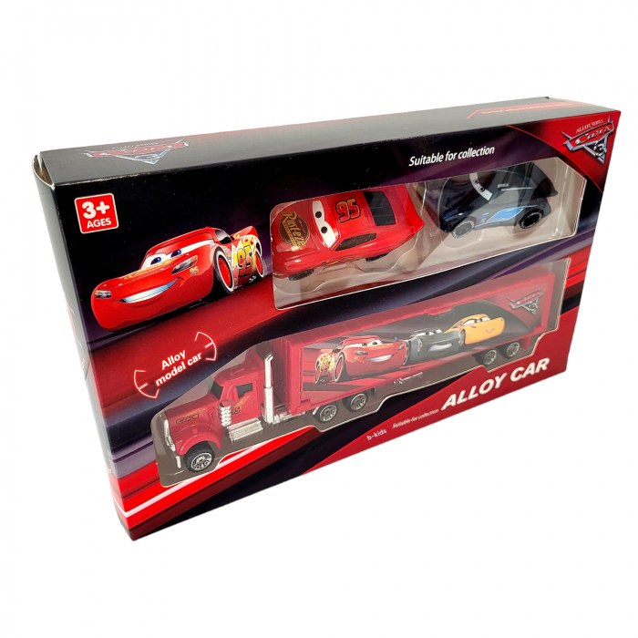 Set 3 masinute metalice - McQueen, Cars cu tir. [5]