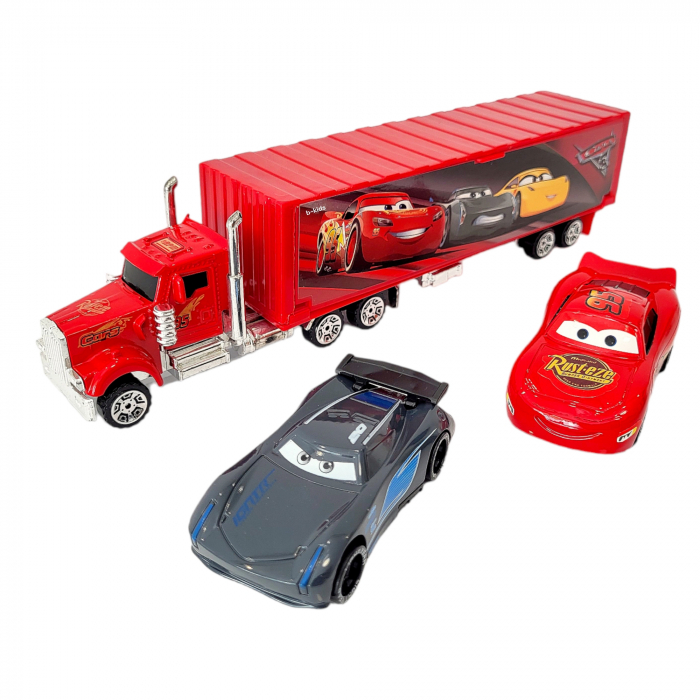 Set 3 masinute metalice - McQueen, Cars cu tir. [1]