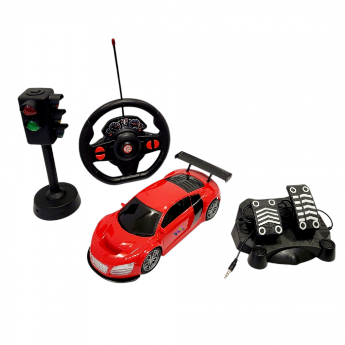 Masinuta telecomanda tip volan cu senzor, pedale, semafor, Racing control [6]