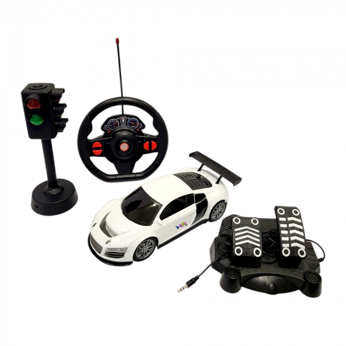 Masinuta telecomanda tip volan cu senzor, pedale, semafor, Racing control [5]