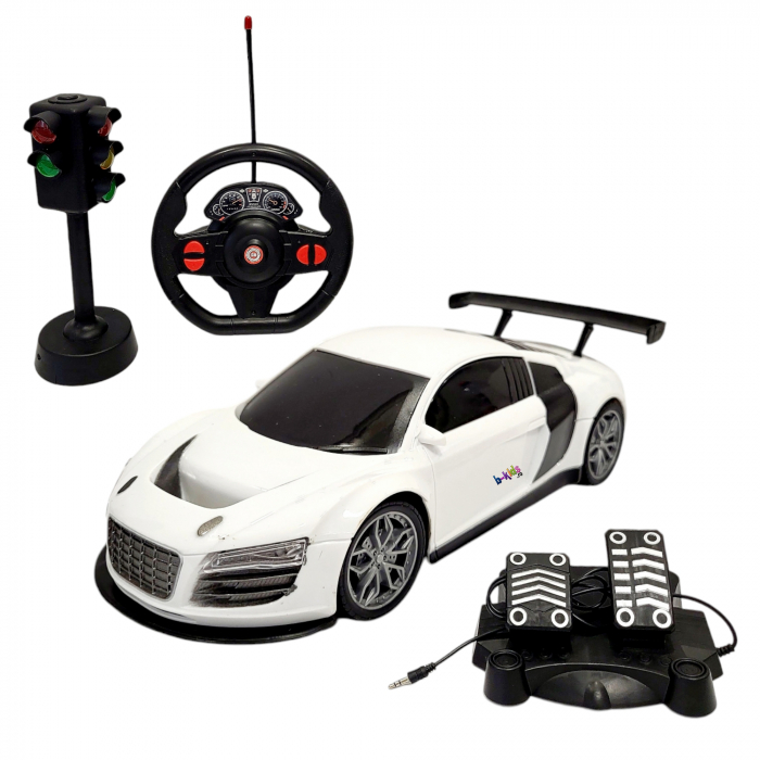 Masinuta telecomanda tip volan cu senzor, pedale, semafor, Racing control [1]
