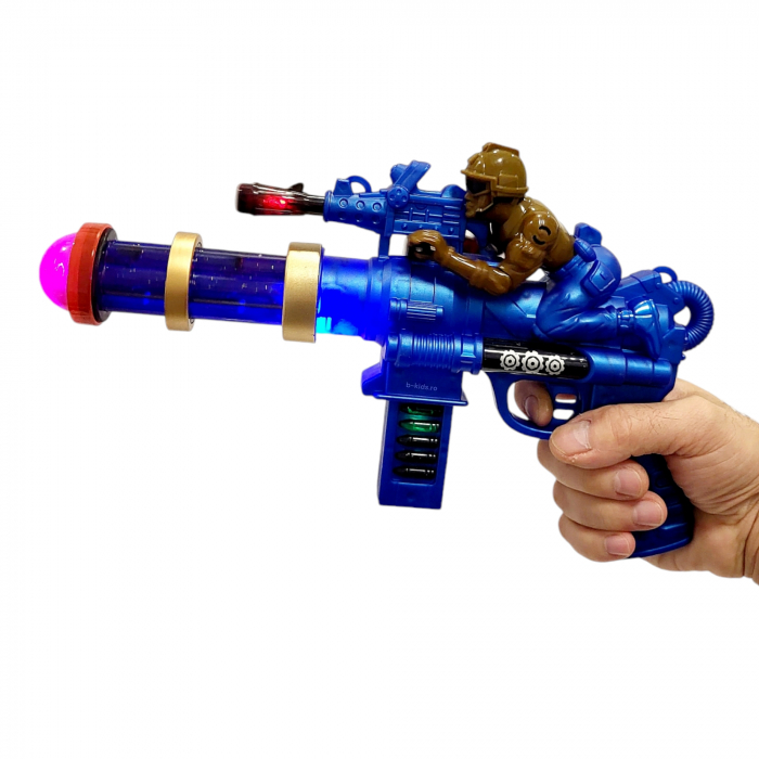 Pistol Mitraliera de jucarie cu sunete si lumini pentru copii, 30 cm [2]