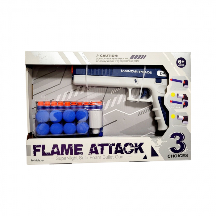Pistol 2 în 1 de Jucărie – Model de Acțiune cu 18 Proiectile din Burete [2]