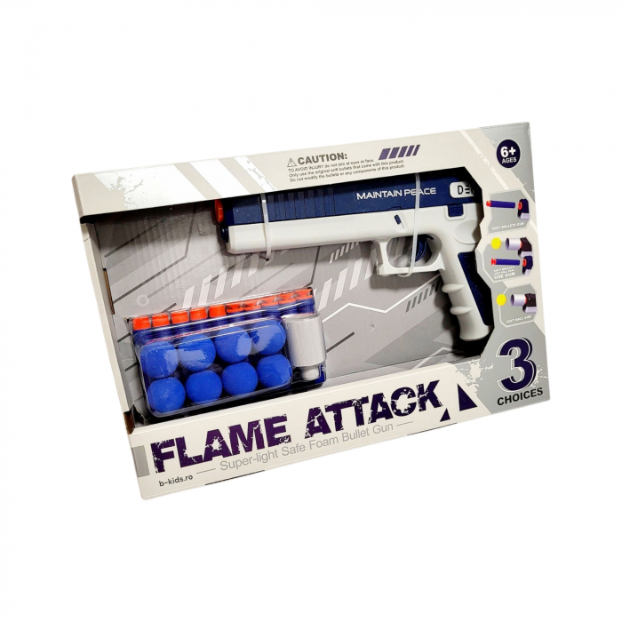 Pistol 2 în 1 de Jucărie – Model de Acțiune cu 18 Proiectile din Burete [4]