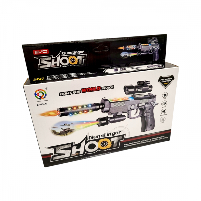 Pistol cu vibratii, lumini, sunete și proiectie , Shoot [6]