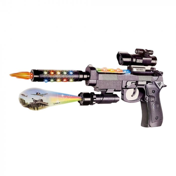 Pistol cu vibratii, lumini, sunete și proiectie , Shoot [4]
