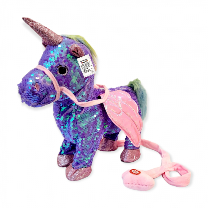 Ponei Unicorn cu telecomanda, paiete mov [1]