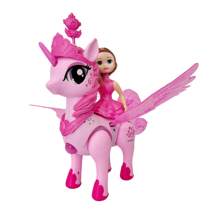 Ponei Unicorn Princess - cu senete si lumini. Roz [2]