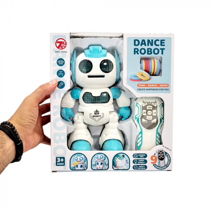 Robot dansator cu Telecomandă –  Cântă, Dansează și Lansează Discuri din Burete și 9 Funcții Interactive [3]