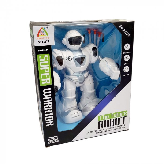 Robot Interactiv cu Lumină, Muzică și Proiectile cu Ventuză, Super Warrior [4]