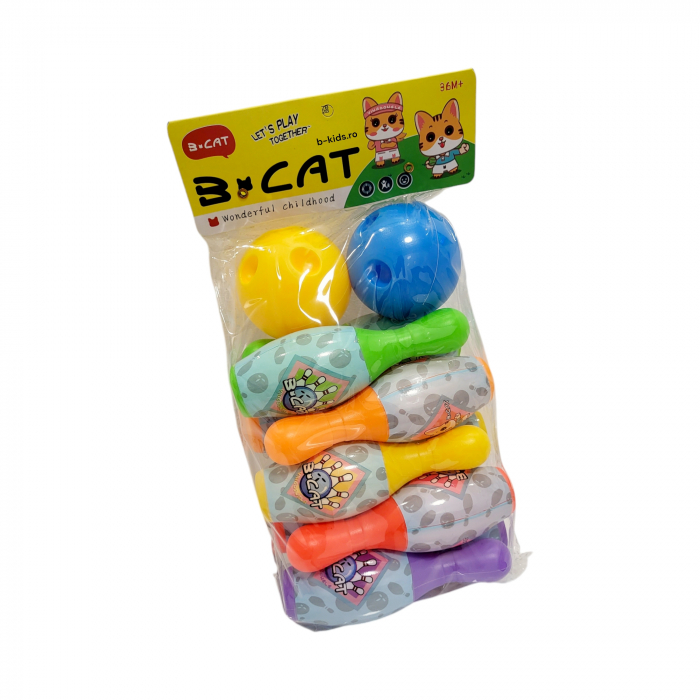 Se popice, bawling pentru copii cu 10 popice si 2 mingi, Multicolor [2]