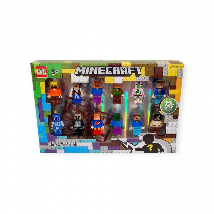 Set 12 figurine Minecraft, tip Lego cu accesorii [2]