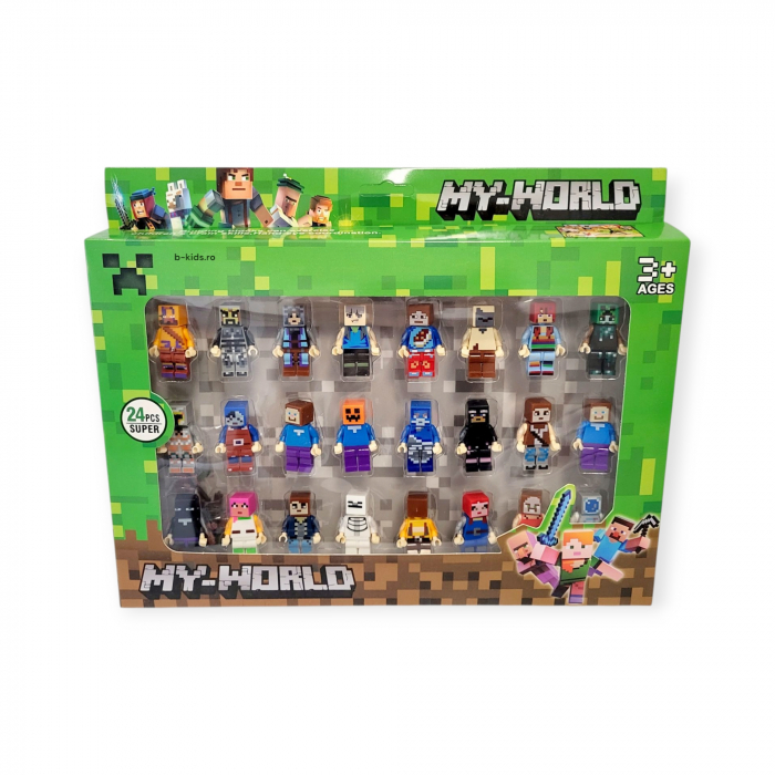 Set 24 figurine Minecraft, tip Lego cu accesorii [2]