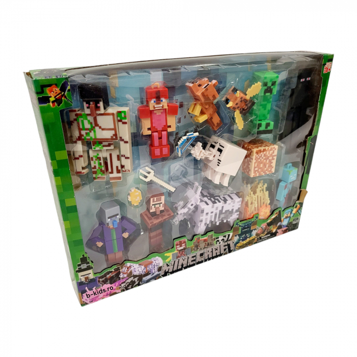 Set mare cu diferite figurine Minecraft si accesorii, cutie [2]