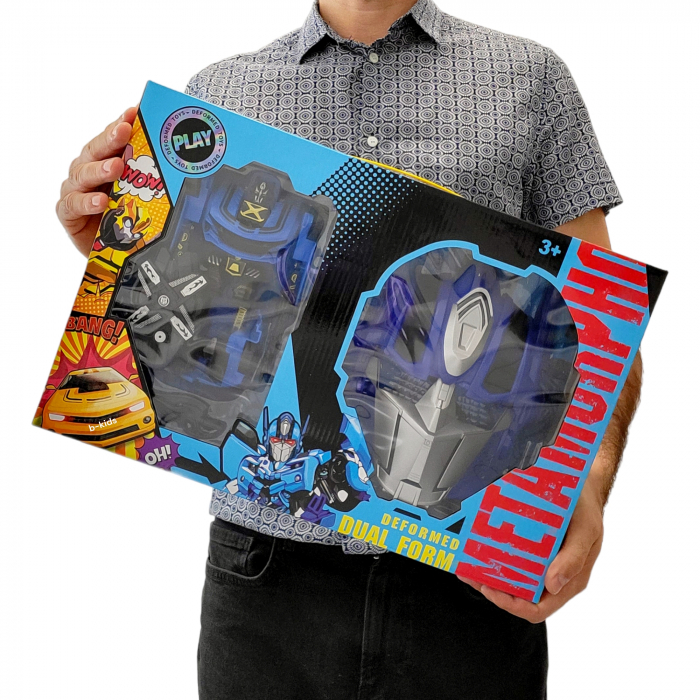 Set 2 in 1, robot transformers si masca, albastru [4]