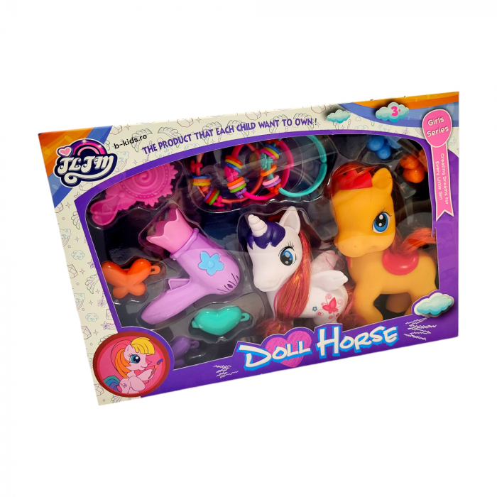 Set 2 Ponei cu accesorii. Doll Horse [1]