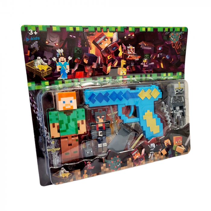 Set 3 figurine + pistol, My Craft cu accesorii [2]