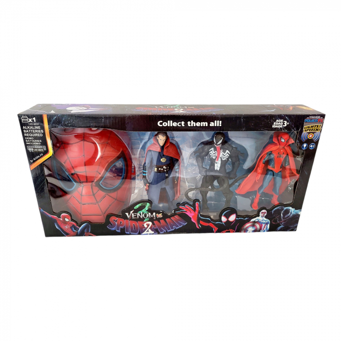 Set 3 figurine super eroi cu masca spiderman, venom & spider-man [2]
