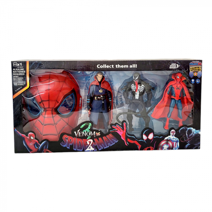 Set 3 figurine super eroi cu masca spiderman, venom & spider-man [3]