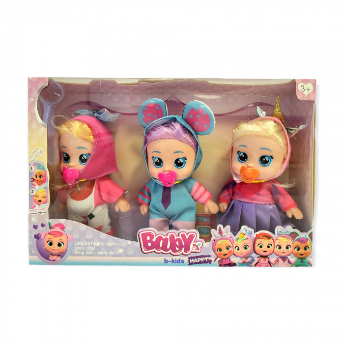 Set 3 mini papusele/bebelus cu suzete, 14 cm. [1]