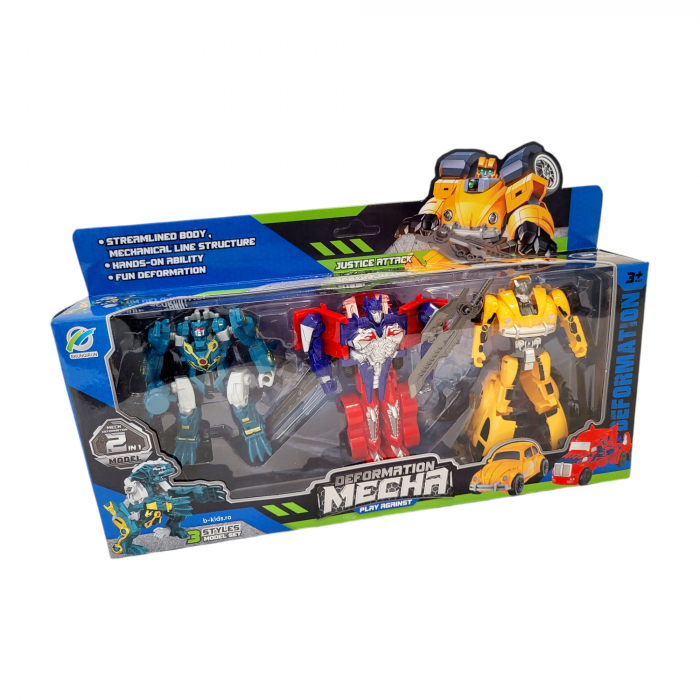 Set 3 roboti transformers, dinozaur si masini [2]