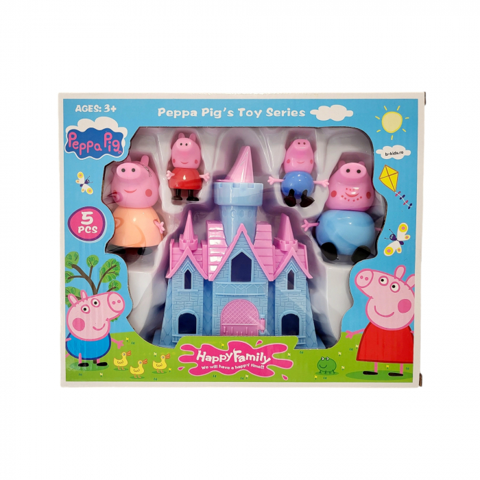 Set 4 figurine Peppa Pig cu castel, Happy Family [1]