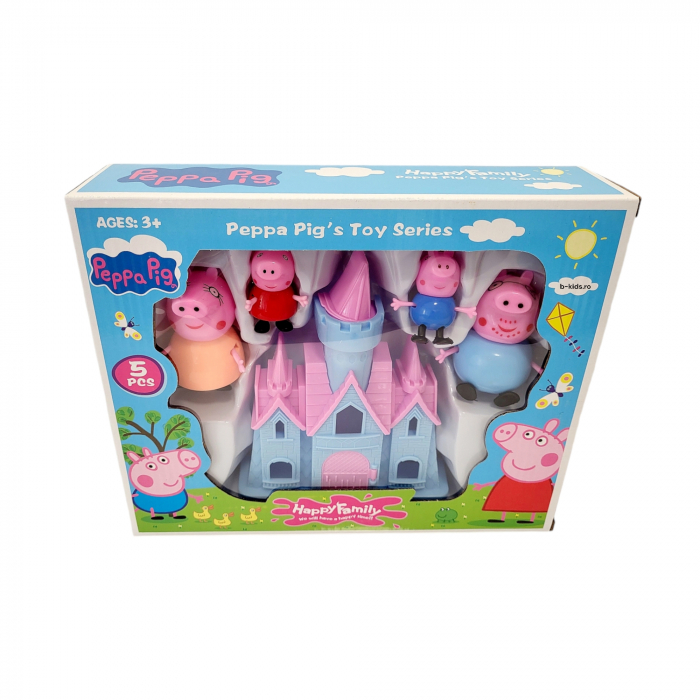 Set 4 figurine Peppa Pig cu castel, Happy Family [3]