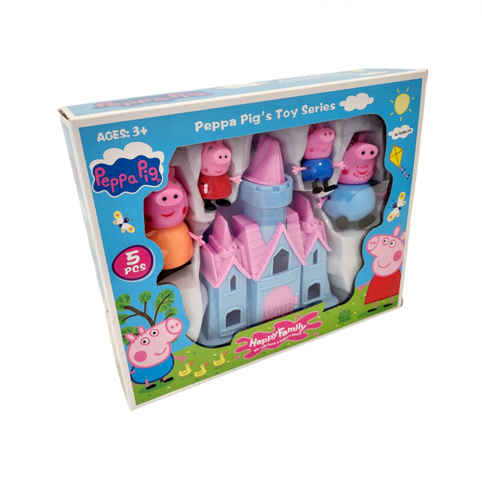 Set 4 figurine Peppa Pig cu castel, Happy Family [5]