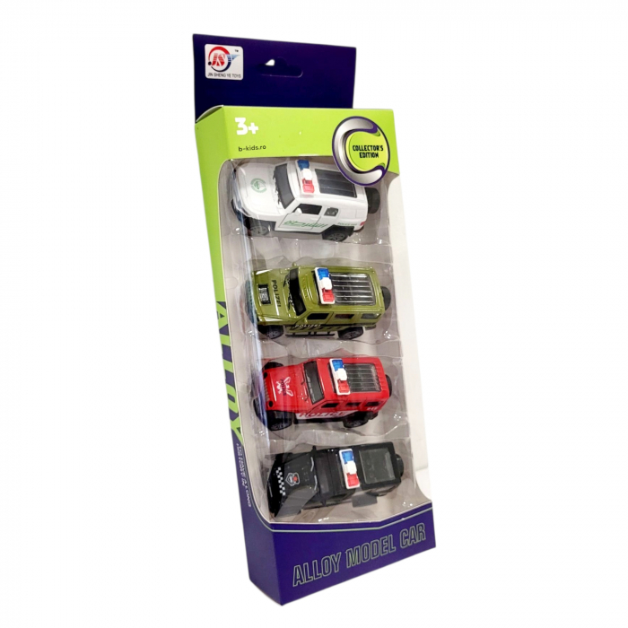 Set 4 masinute de politie din metal, modele diferite, jeep [1]