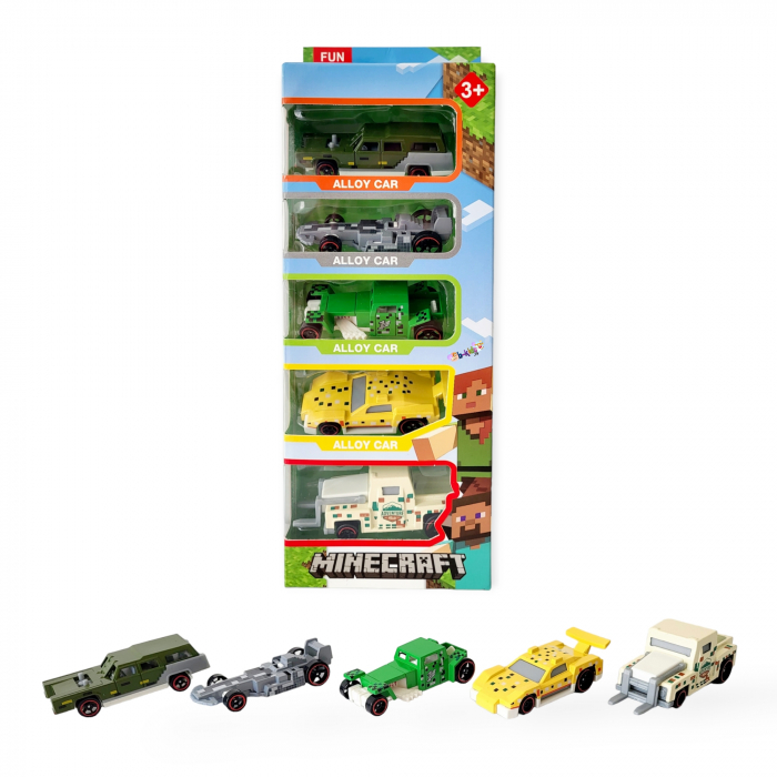 Set 5 masinute - metalice, tip Minecraft. [6]