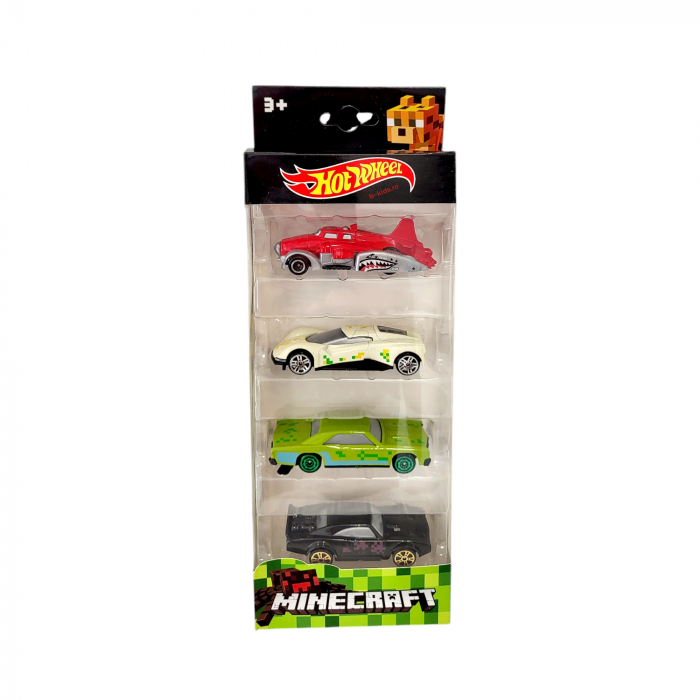 Set 4 masinute - metalice, Hot Wheel ,Minecraft [1]