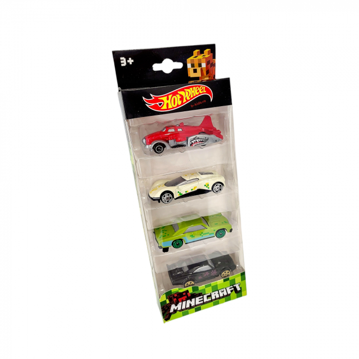 Set 4 masinute - metalice, Hot Wheel ,Minecraft [3]