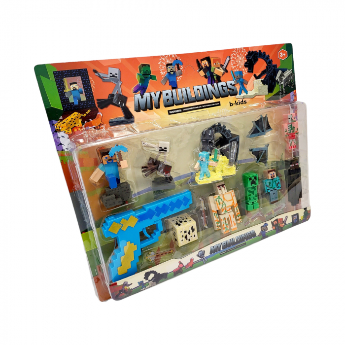 Set 9 figurine + pistol Minecraft si accesorii [3]