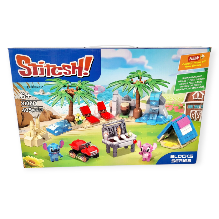 Set Construcție Lilo & Stitch: Aventură pe Plajă cu Angel (405 piese) [4]