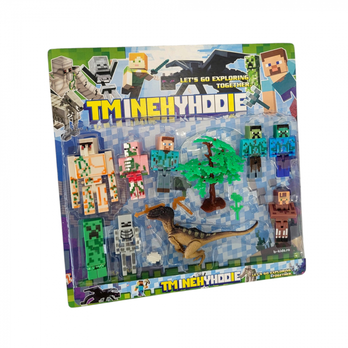 Set cu diferite figurine Minecraft, dinozaur si accesorii [1]
