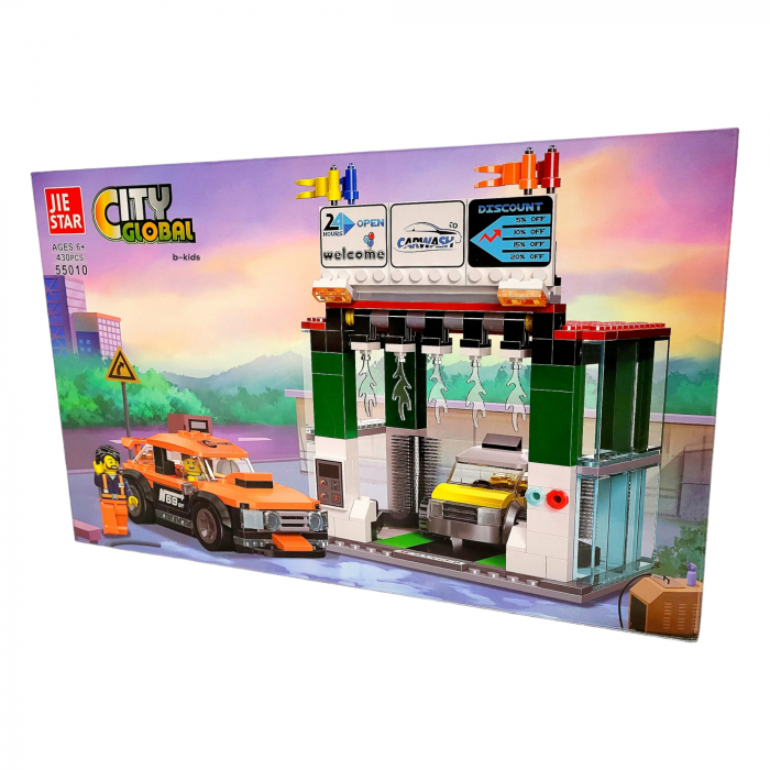 Set de constructie mare tip lego, Spalatorie Auto, 430 piese, 6+ [1]