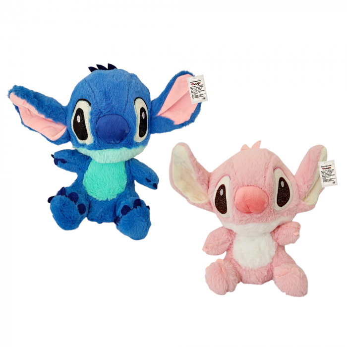 Set doua Jucari de plus Angel Stitch & Zenuk Stitch personaj din Lilo Stitch,  22 cm cu ochii sclipitori [1]