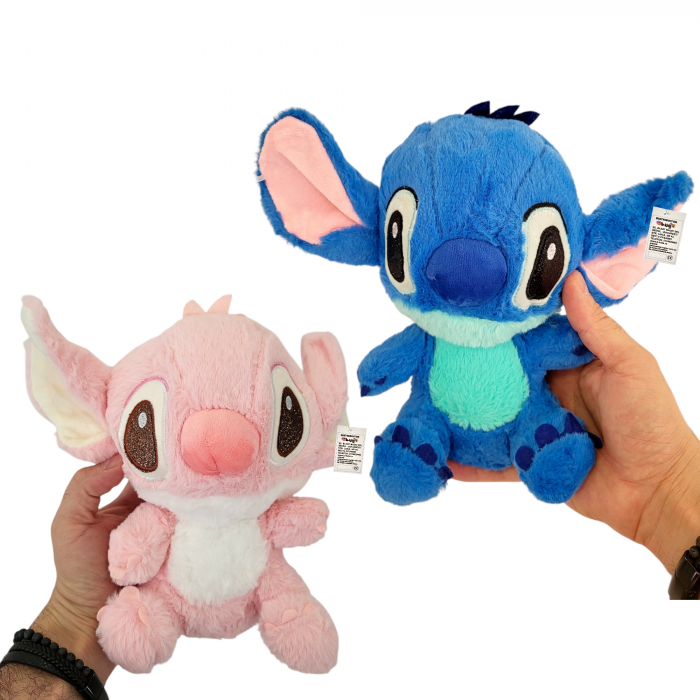 Set doua Jucari de plus Angel Stitch & Zenuk Stitch personaj din Lilo Stitch,  22 cm cu ochii sclipitori [4]