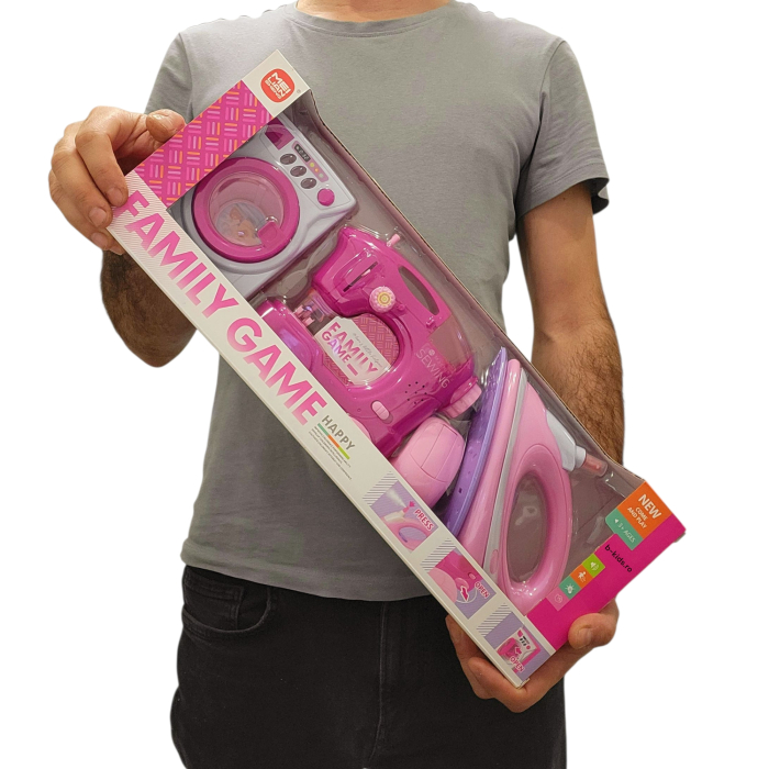Set Electrocasnice cu baterii pentru Fetițe – Mașină de Spălat, Mașină de Cusut & Fier de Călcat [3]